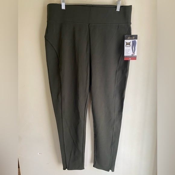 SEVEN7 4 Way Stretch Scallop Hem PullOn Ponte Leggings Size XL Pretty Olive NWT. - Picture 13 of 13